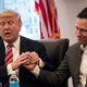 Donald Trump meets with Peter Thiel on December 14, 2016 roughly a month before Trump would take power in the U.S.